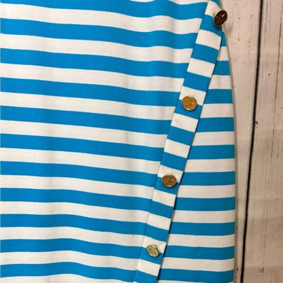 Michael Kors Women's Short Sleeve Blue & White Stripe Dress  Sz XS - Picture 10 of 12